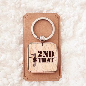 5/$25 "2nd That" Square Wood Keychain Second Ammendment